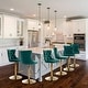 preview thumbnail 108 of 125, Velvet Upholstered Nailheads Tufted Swivel Bar Stools (Set of 6) Green GoldBase Set of 6