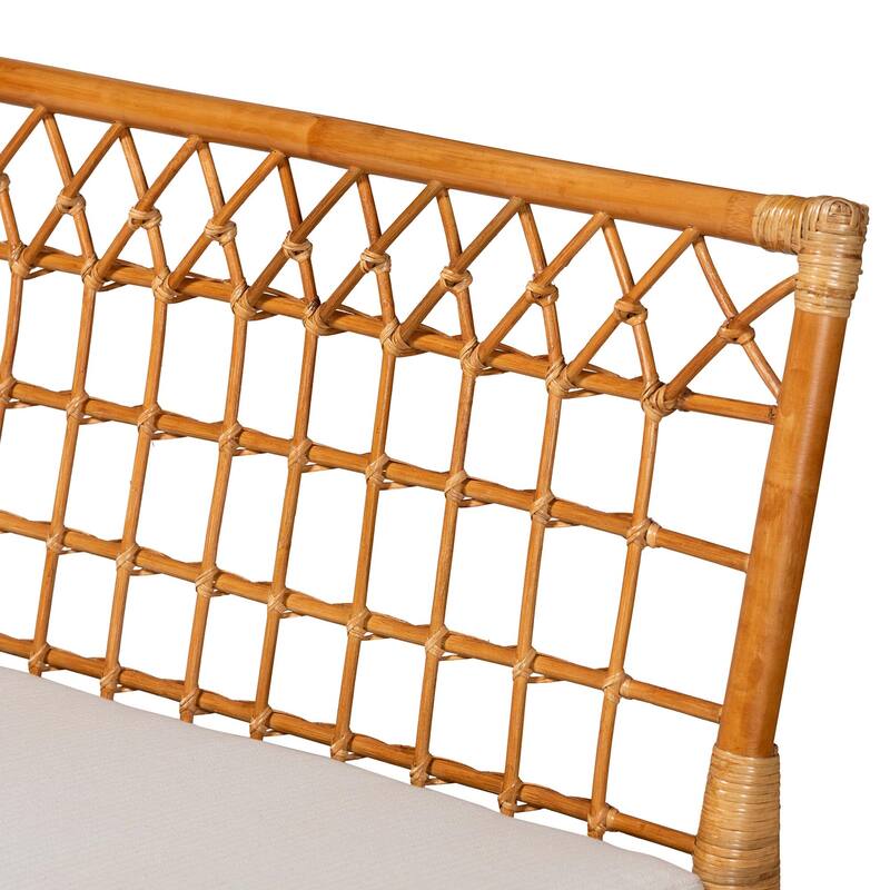 Adora Modern Bohemian Honey Rattan 4-Piece Dining Nook Set