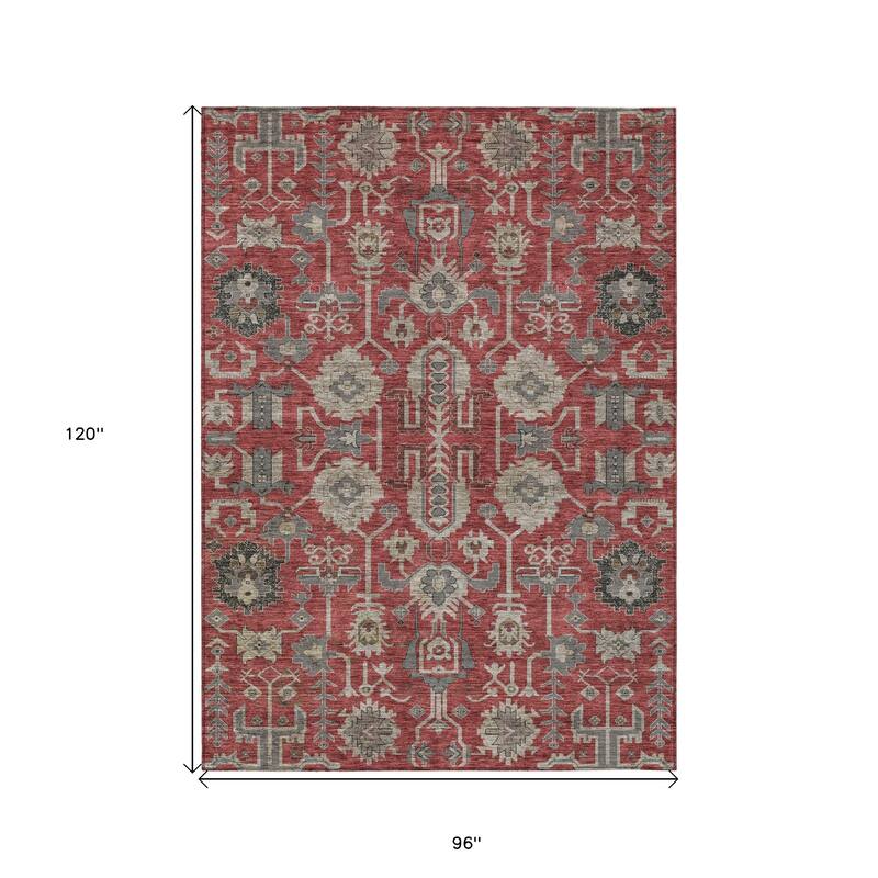 HomeRoots Oriental Traditional Rectangle Outdoor Rug