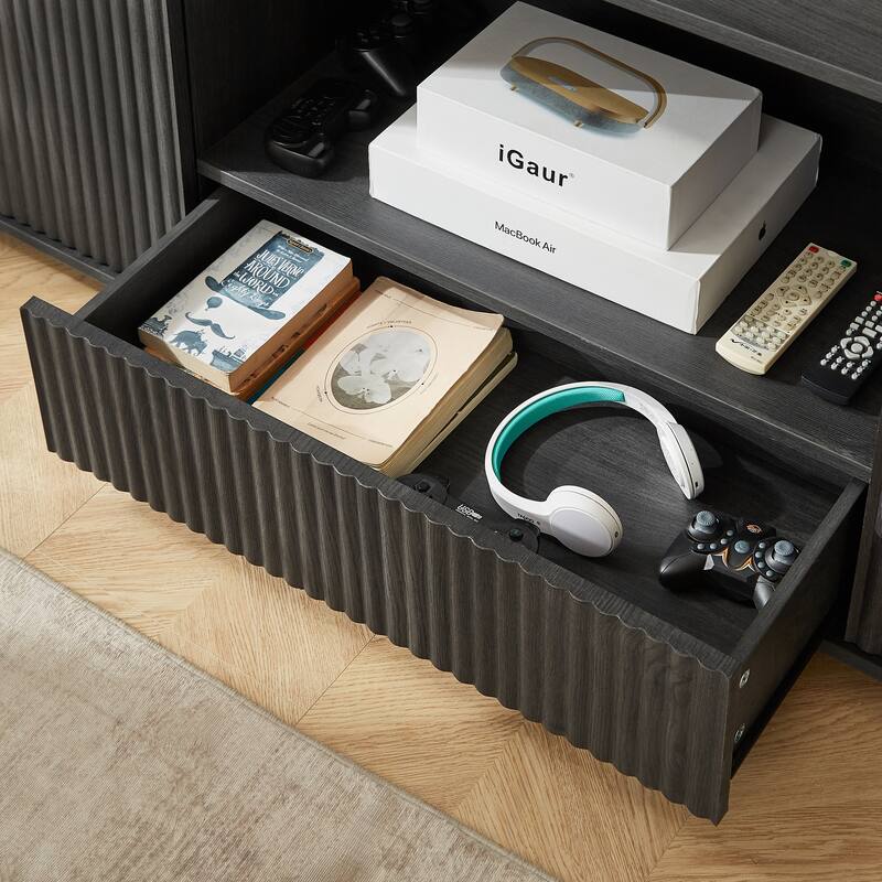 TV Stand Storage Cabinet Console Cabinet with Wave Pattern, Hallway Cabinet Floor Cabinet Base Cabinet