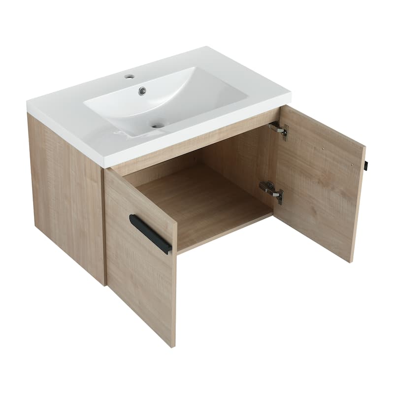 30 Inch Bathroom Cabinet With Sink,Soft Close Doors,Float Mounting Design, For Small Bathroom