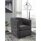 preview thumbnail 2 of 4, Brentlow Distressed Black Swivel Chair