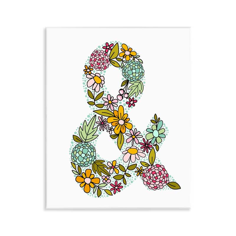 Stupell Hydrangea Florals Ampersand Wall Plaque Art Design By Mandy Ford Art + Illustration - 11 x 14