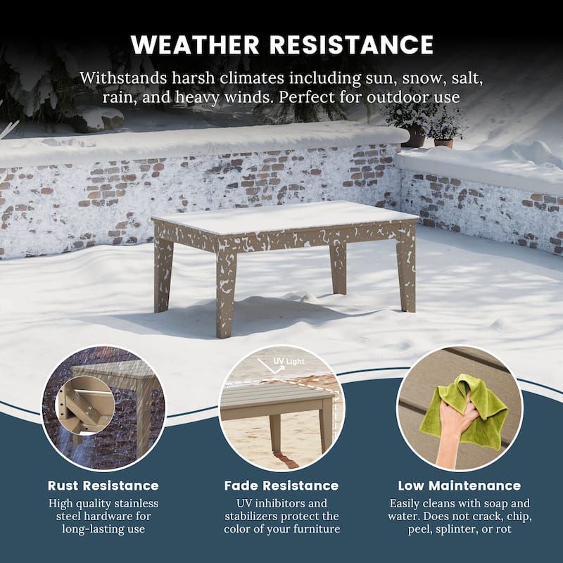 Polytrends Laguna Outdoor Patio Conversation Coffee Table