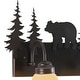 preview thumbnail 11 of 11, Bozeman 2-Light 16.75 in. W Burnished Bronze Rustic Cabin Bathroom Vanity Lighting Fixture, Amber Flake Glass Shade, Bear, Trees