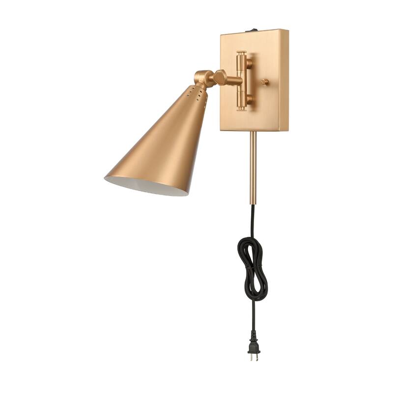 Whitmire 10.25'' High 1-Light Plug-In/Hardwire Sconce - Brushed Gold