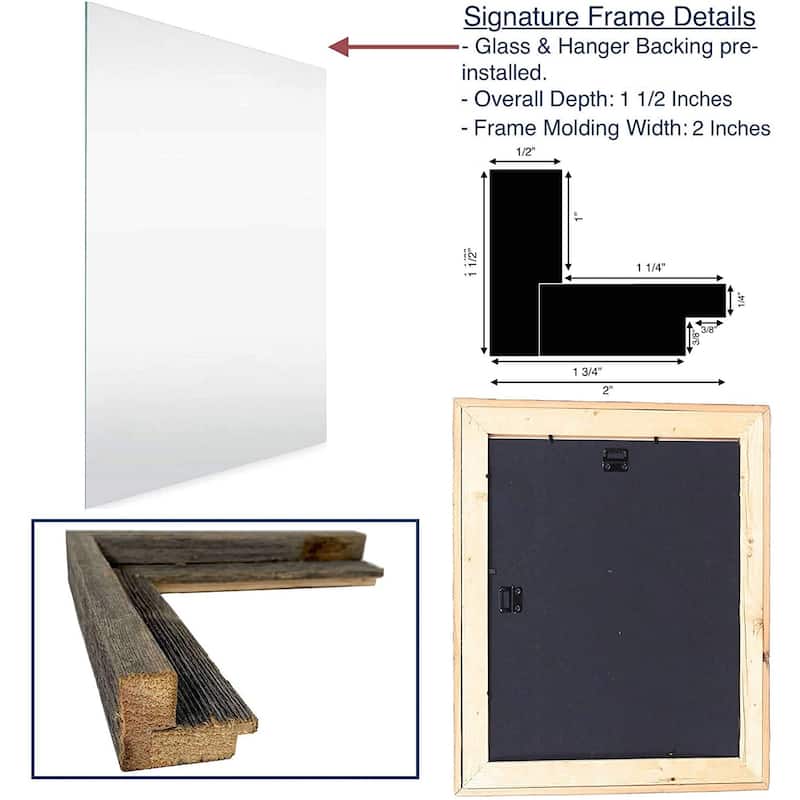 14"x17" Natural Weathered Grey Picture Frame