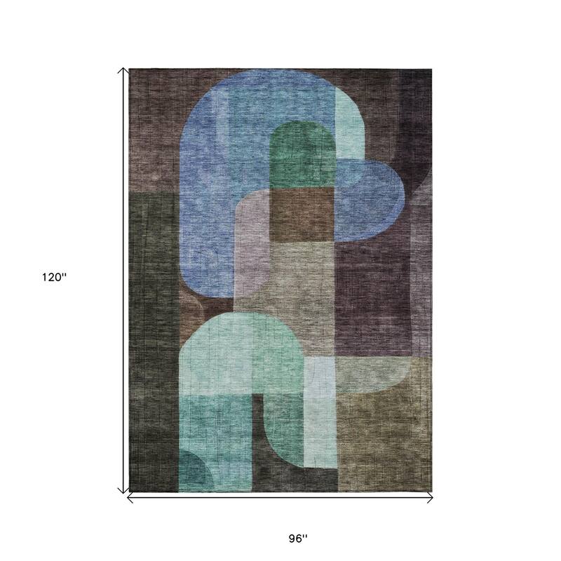 HomeRoots Abstract Transitional Rectangle Outdoor Rug