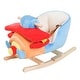 preview thumbnail 1 of 7, Kids Rocking Horse, Wooden Plush Ride-on Plane Chair Toy with Lullby Song and Seat Belt for 18 Month + - Multicolor Multicolor