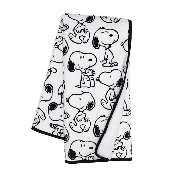 Lambs Ivy Classic Snoopy Minky and Faux Shearling Baby Blanket