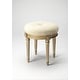 preview thumbnail 2 of 0, Bernadette 18.5 in. Seat Height Round Upholstered and Wood Traditional Vanity Stool