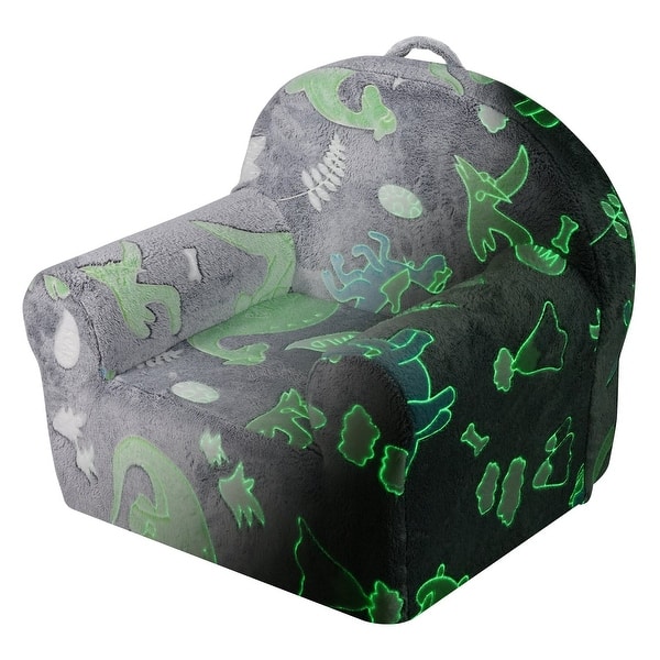 slide 2 of 10, Grey Foam Glow Fabric Kids Couch Sofa Bed with Removable Cover - 23.62” L x 16.54” W x 20.47” H Grey