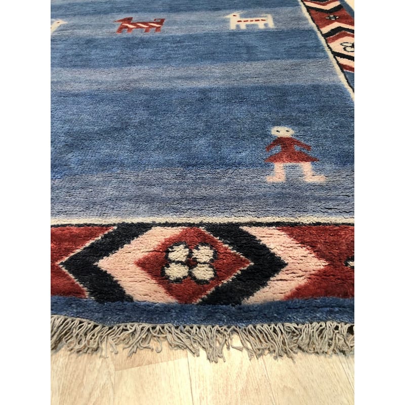 Blue Traditional Classic Modern Knot Area Rug - Elegant and Timeless Design - 6' x 9'