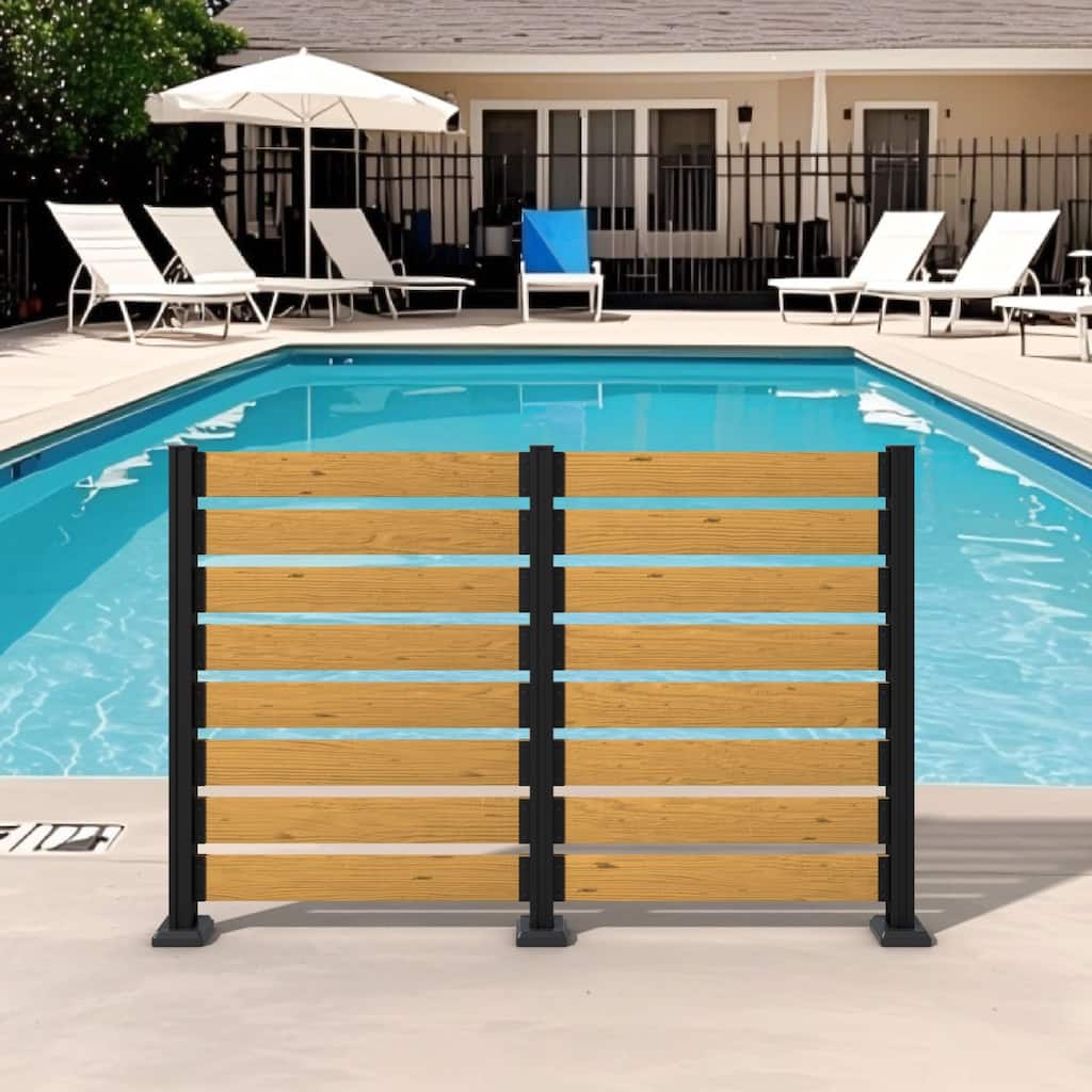 VEIKOUS Versatile 4-Sided Wooden Privacy Panels, L-Shape or Straight Line Fence for Garden, Pool, AC Unit, and Trash Enclosure