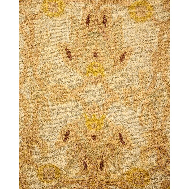 Overton Hand Knotted Wool Vintage Inspired Traditional Ottoman Ivory Area Rug - 4' 2" x 6' 3"