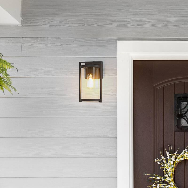 Hunter Astwood Outdoor WeatherMax Black Wall Light - Transitional, Modern - Front Porch, Patio, Garage - Corrosion Resistant! - 12"