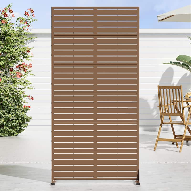72in Dovelina Outdoor Freestanding Metal Privacy Screen Decorative Garden Fence