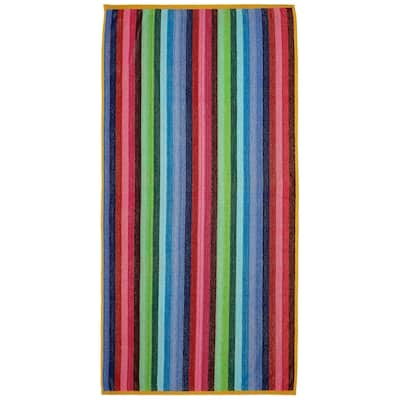 Kaufman-4 Pack-Beach Terry Royal Stripe Towel.Assorted Color Cotton - 30"x 60"
