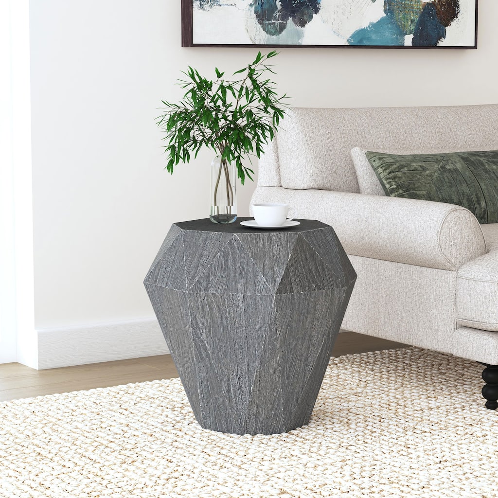 Jacinto Octagonal Solid Mango Wood Side Table