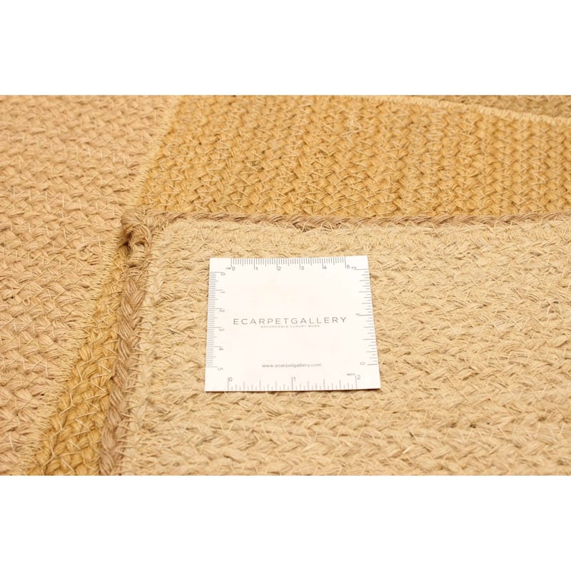 ECARPETGALLERY Braid weave Sienna Brown Jute Rug - 4'1 x 6'0