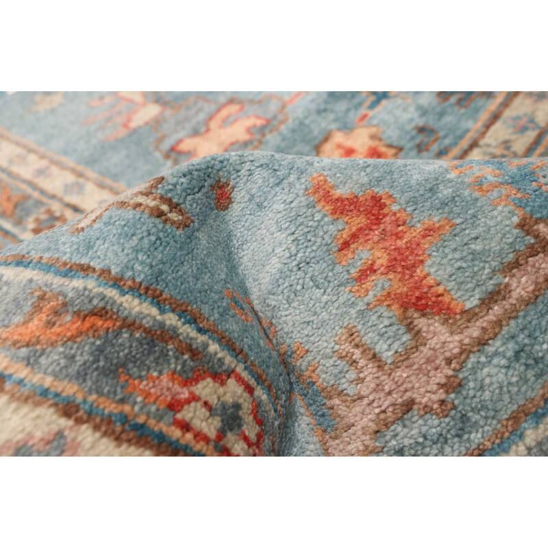 ECARPETGALLERY Hand-knotted Modern Oushak Blue Wool Rug - 9'9 x 14'0