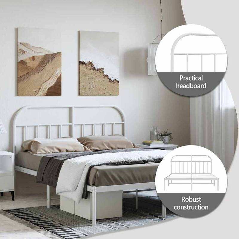 vidaXL 12 Inches Metal Bed Frame No Mattress