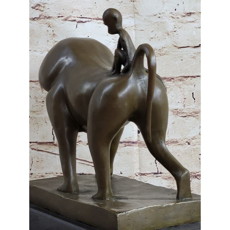 Baboon Baby Monkey Bronze Statue Sculpture Figure Modern Art Vobisova 10 Inches X 10.5 Inches