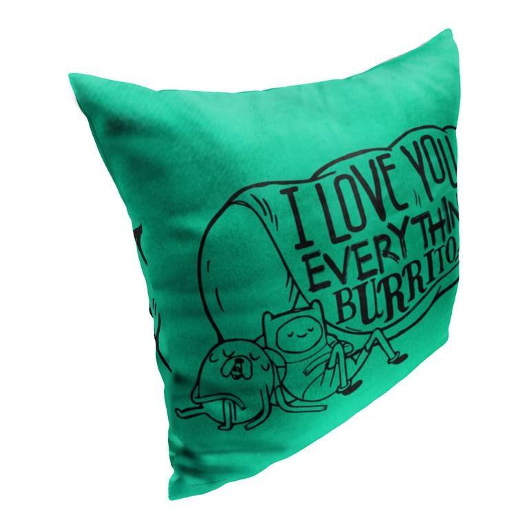 Warner Brothers Adventure Time Everything Burrito 18 Inch Throw Pillow