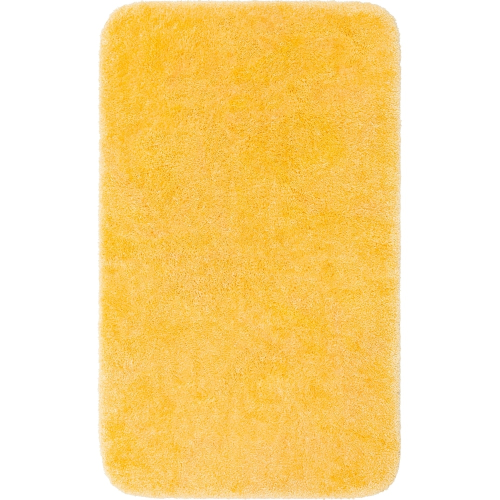 Subrtex Luxury Chenille 24-in x 60-in Yellow Beige Polyester Bath
