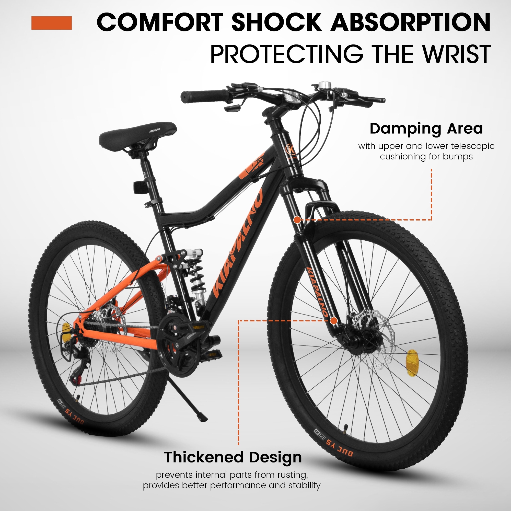26 Inch steel Frame Shock Fork Plus Shock Absorber 21-speed Unisex