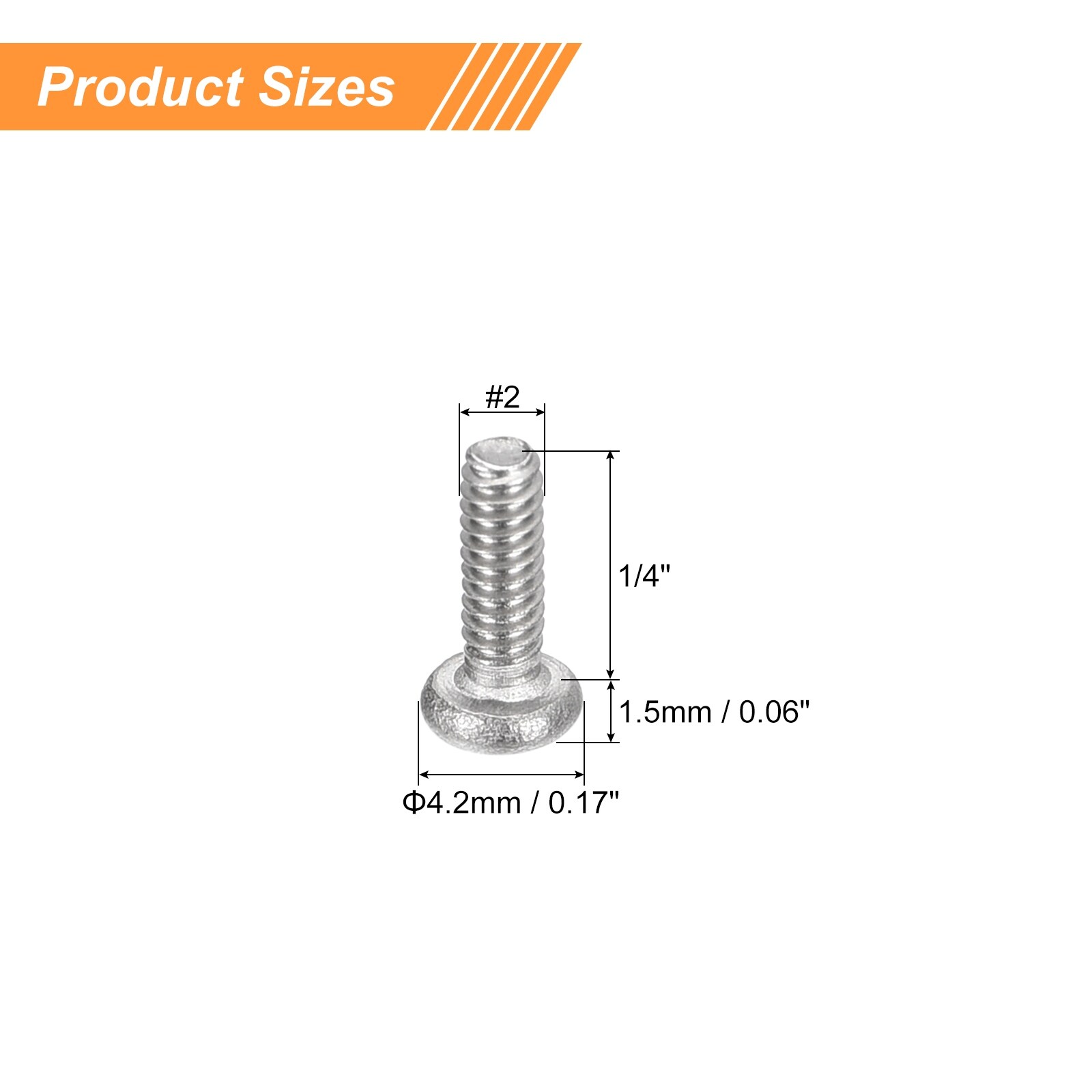 Pan Head Machine Screws, Stainless Steel Screw, Phillips Drive, Fully Threaded