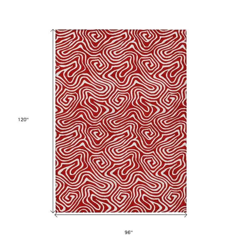 HomeRoots Abstract Transitional Rectangle Outdoor Rug