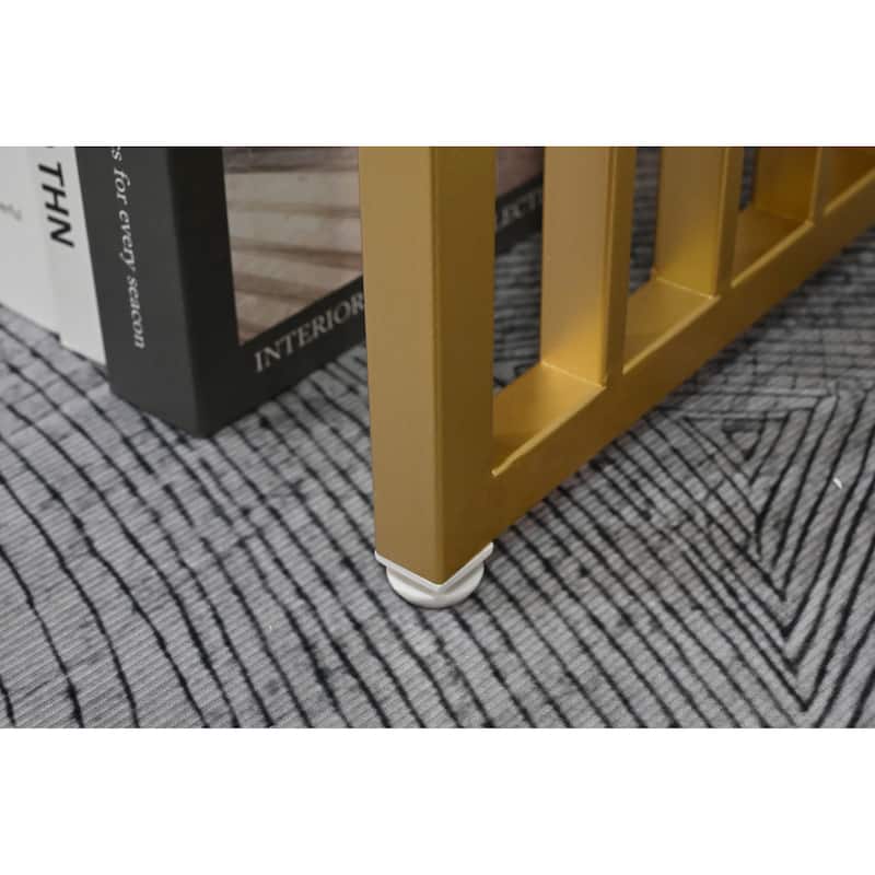 Modern Luxury Gold Metal Frame Console Table, Chic Entryway Table with Storage Shelf for Living Room Decor