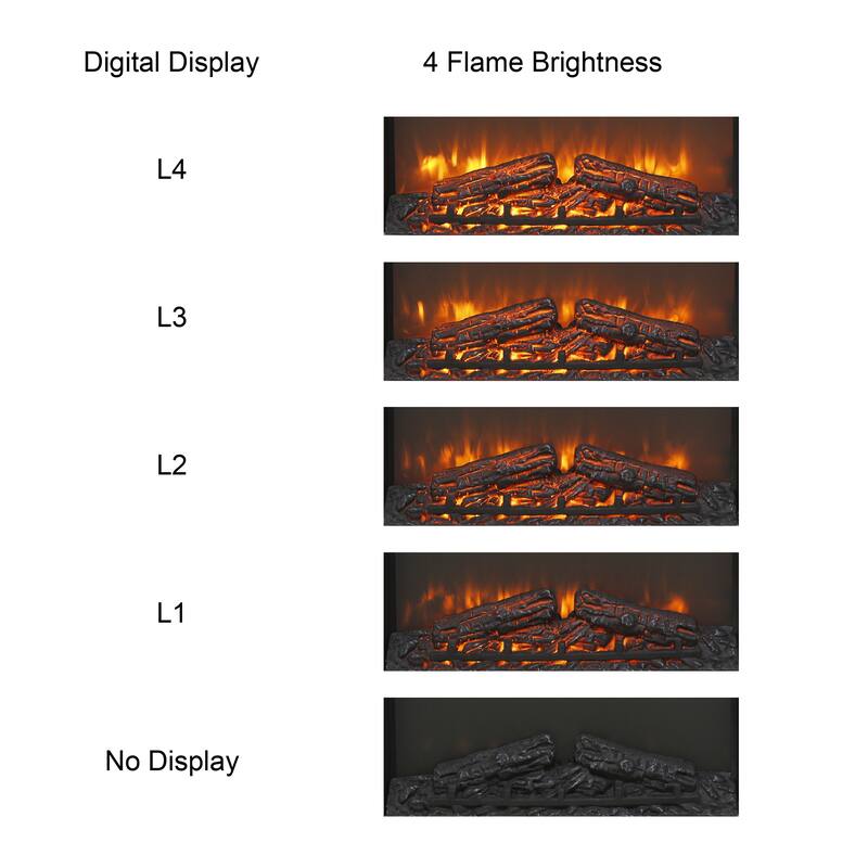 23" Electric Fireplace Insert with Realistic Flame, Remote, Timer, Overheating Protection, and 1400W Heat for TV Stands聽