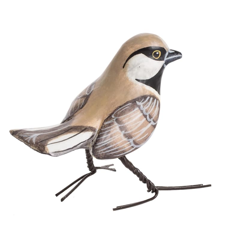 Novica Handmade Grey-Headed Chickadee Ceramic Figurine