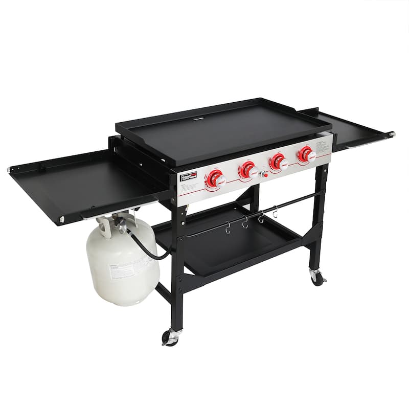 Royal Gourmet 4-Burner Propane BBQ Grill Griddle with Top Cover Lid