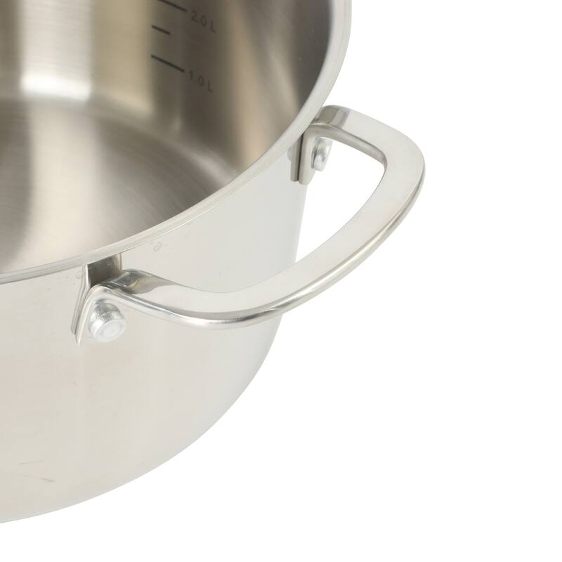 Sur La Table Kitchen Essentials 3-Piece 5.3-Quart Stainless Steel Dutch Oven with Steamer Insert & Glass Lid