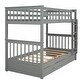 preview thumbnail 9 of 15, Twin over Twin Wooden Bunk Bed with Ladders and Two Storage Drawers - Space-Saving Bedroom Furniture
