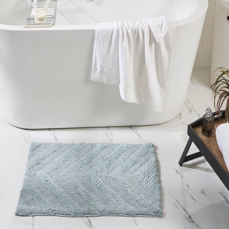 Better Trends Bathroom Rug Set 100% Cotton Tufted Water Absorbent Bath Rug for Shower, Sink Mats Machine Wash Hugo Collection