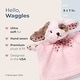 preview thumbnail 2 of 4, Bearington Baby Wee Wiggles 8" x 7" Small Pink Puppy Dog Security Blanket