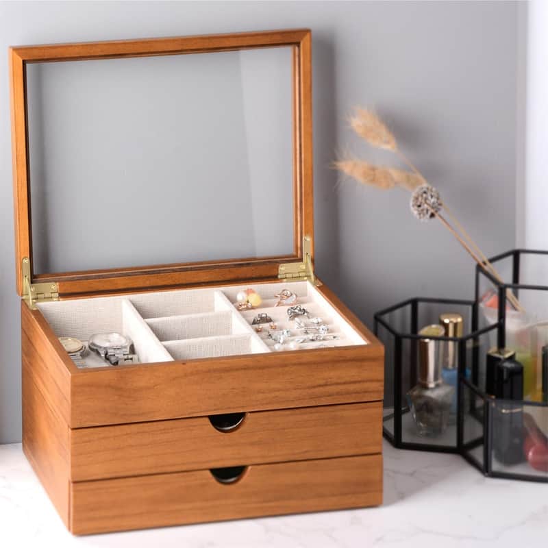 Jewelry Box with Glass Lid