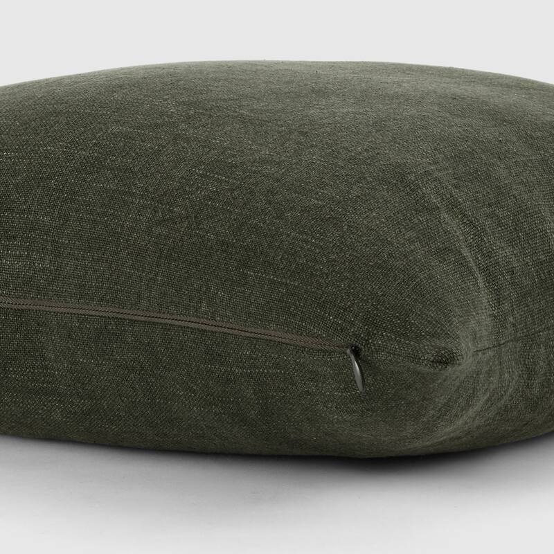 Washed and Distressed Cotton Decor Throw Pillow in Stone Washed