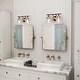 preview thumbnail 16 of 18, Modern Black Gold Bathroom Vanity Light Hammered Glass Wall Sconces