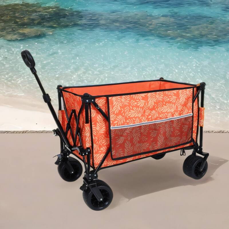 480lb Heavy Duty Wagon w/ Picnic Mat, Brakes & Holders, All-Terrain