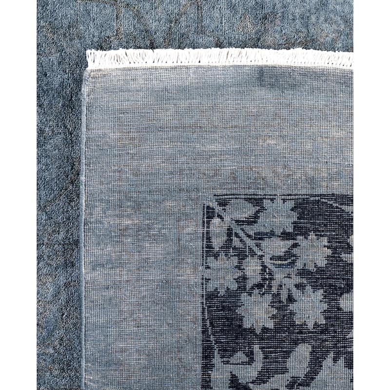 Overdyed One-of-a-Kind Hand-Knotted Area Rug - Gray - 9' 1" x 12' 3"