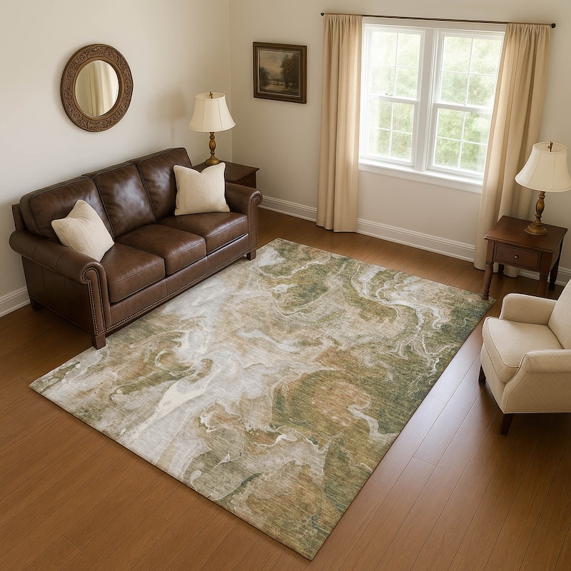 Premium Washable Super Soft Modern Chic Mayfield Rug - Mocha - 3' x 5'