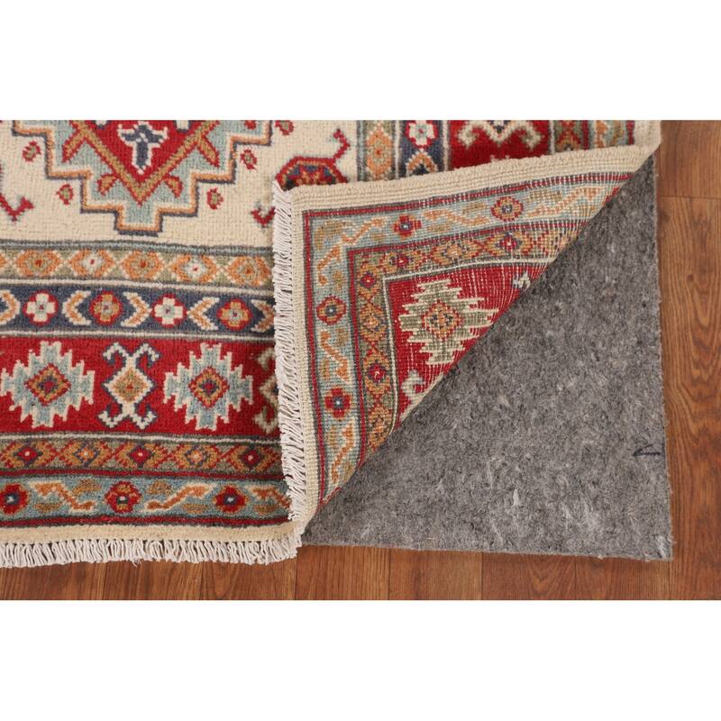 Kazak Accent Rug Hand-Knotted Traditional Beige Wool Carpet - 3'3" x 5'3"