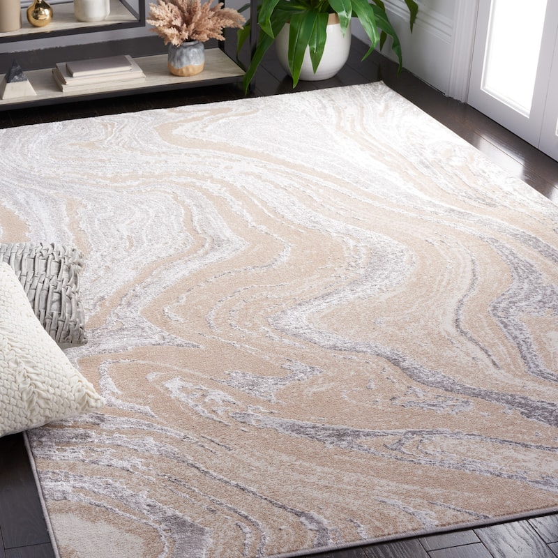SAFAVIEH Amelia Octaviea Modern Abstract Rug - 5'5" x 7'7" - Beige/Grey