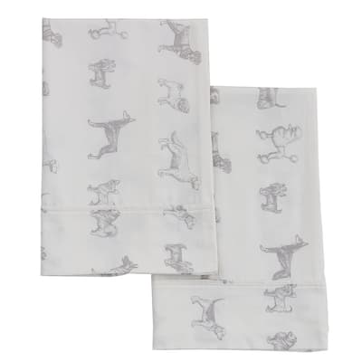 Printed Design Cotton Collection 400TC Hemstitch Animal Dog Sheet Set and Pillowcases