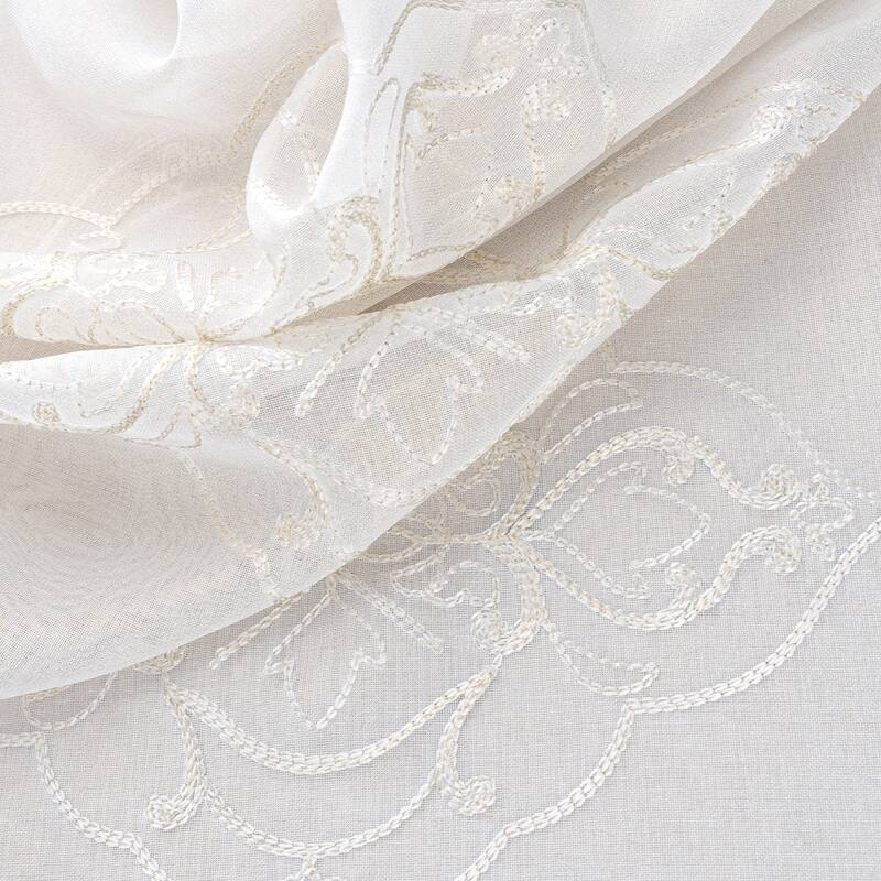 Embroidered Sheer Window Curtain Collection 84" or 95"